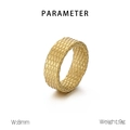 Anello vintage punk in acciaio dorato da uomo con trama a rombi e larghezza di 8 mm - US 8 / Oro