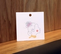 Minimalist white display card with rose floral abstract face for earring necklace packaging - 8*8cm【JYXT-019】Hair Clip Card