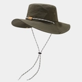 Detail of olive green sun hat with side metal vents and snap buttons for brim adjustment - Army Green