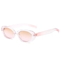 Retro oval sunglasses with pink transparent frame and gradient lenses for women - Pink Frame Brown Pink Lens