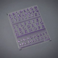 3D metallic purple alphabet nail art stickers M-146 with embossed relief effect - Purple Gold