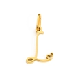 Polished gold letter L charm with hollow heart detail and small loop for jewelry - Letter L / Gold