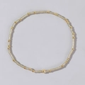 Pulsera artesanal con cuentas tubulares amarillo pálido y bolas metálicas doradas - Cuentas Oro Translúcidas Amarillo Pálido