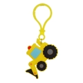 Cartoon excavator keychain in yellow PVC with matching plastic hook for backpacks - Excavator Keychain-09