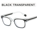Lunettes carrées bicolores noir et transparent avec monture rétro en résine - Monture transparente-Noir