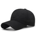 Casquette de baseball noire en maille respirante avec logo R brodé et visière incurvée sport - Réglable / Noir