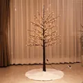 Árbol decorativo LED de 1,5m con luces blanco cálido y base de piel sintética blanca - Árbol Luminoso de 1,5m