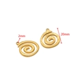 20mm golden stainless steel hollow heart pendant with hammered texture and spiral design - Spiral Pendant (F2407) / 20mm Width (2mm Hole) / Gold