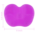Purple silicone makeup brush cleaning mat with suction cups and diverse textures - Large / Deep purple