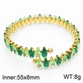 Golden wrap bangle with marquise green zircons, inner size 55x8mm, weight 8g - Green Gradient (KB169603-GG)