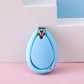 Blue shell-shaped baby nail clipper with safe metal blade and portable teardrop design - Blue