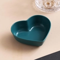 Dark green heart-shaped wheat straw seasoning dish with a matte finish for kitchen - Dark Green