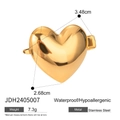 Conector de joyería en forma de corazón de acero inoxidable dorado pulido espejo - Estilo Corazón (JDH2405007)