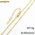 Vergoldete Schlangenkette aus Edelstahl mit Perlen und verstellbarem Karabinerverschluss - Gold