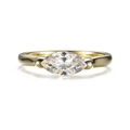 Anillo de plata 925 corte marquesa con moissanita de 1ct y acabado en oro fino - US 5 / Color Dorado Diamante de Alto Carbono (CBJZ464)