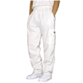 Dettaglio della vita con coulisse bianca e tasche cargo sui pantaloni da uomo - Gk11-1 Bianco / Taglia L