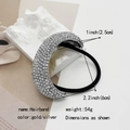 Fashion full rhinestone alloy hair tie in gold and silver finish with dimension specs - Bent Corner Silver