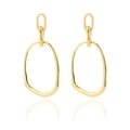 Minimalistische gouden gelaagde ovale oorringen met een modern geometrisch druppelontwerp - Goud(SE22111205)
