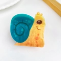 Simpatica molletta per capelli a forma di lumaca in acrilico con sfumatura blu e arancio - Lumaca
