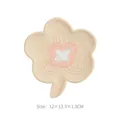 Blumenförmige Silikon-Seifenschale in Beige und Rosa, Größe 12x13,3x1,3 cm - Gebrochenes Weiß