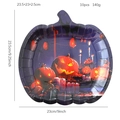 Set of 10 pumpkin shaped Halloween paper plates with glowing lantern candle design - 9 Inch Ghost Pumpkin Paper Plate