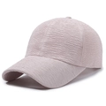 Gorra de béisbol rosa claro minimalista en tela ondulada 3D con visera curvada - Rosa