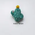 Cute green plush cactus brooch accessory with yellow pom-pom, size 8cm by 6cm - Green Cactus (With Pin)