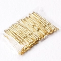 Grootverpakking gouden golfvormige metalen schuifspeldjes in een transparante zak - Golfstijl / 50 Stuks / 3.5cm / Goud