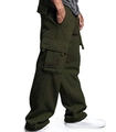Pantaloni cargo uomo verde scuro con tasche multiple e vestibilità affusolata - Gk11 Verde Militare / Taglia M
