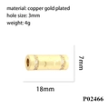 Perle cylindrique en cuivre plaqué or 18K avec relief d'étoile et zircons brillants - Perle Cylindrique Étoile Diamant(P02466)