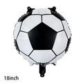 Single 18-inch black and white soccer ball foil balloon for sports party decoration - 18 Inch Black & White Soccer