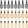 Handgefertigte gewebte Kristallsteine-Halter Halsketten in Schwarz, Kaffee und Beige - Netz 3-5cm / Schwarz