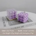 Orchid purple bubble cube scented candle in Juniper Lavender scent with 155g packaging - Orchid Purple (Juniper Lavender) Shrink Wrapped