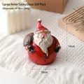 Figurine du Père Noël en résine avec sac cadeau, décoration de table festive 14x10cm - Grand Père Noël avec Sac de Cadeaux Figurine