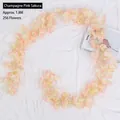 Guirnalda de flores de cerezo champán artificial 1,8m con 256 flores para decoración - 256 Flores Cerezo / Champán
