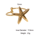 Guía de tallas detallada del anillo de estrella de mar dorada con ancho 15mm y diámetro - Forma de estrella de mar (JR684) / Dorado