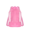 Pink mesh drawstring backpack for kids beach toys and outdoor swimming gear - New Style No Pocket Mesh Backpack Pink 23x50cm