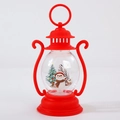Detail of red Christmas lantern with snowman and tree micro landscape inside - Snowman / Red Snowman