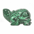 Hand-carved green malachite turtle figurine with natural gemstone swirl pattern - Malachite / S