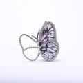 Elegante borsa da sera a farfalla viola con strass e raffinata struttura metallica - Viola