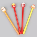Funny food-shaped gel pens featuring toast, fries, popcorn, and pizza silicone toppers - Fast Food Burger Shaped Gel Pen