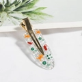 Fermaglio natalizio trasparente con brillantini e omini di pan di zenzero - Stile Omino di Pan di Zenzero con Paillettes (D18-1-3)