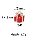 Christmas gift box enamel charm in red and gold finish with a sparkling red rhinestone - 16#Gift Box