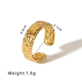 Golden stainless steel open ring featuring a continuous embossed evil eye texture pattern - Evil Eye Relief (NB-R2023026)