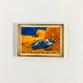 3D resin fridge magnet featuring Van Gogh's Noon Rest painting with golden frame - Frame - Noon Rest