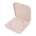 Octagonal light pink velvet necklace box with circular slot and premium gold plate - Apricot / Round Center Pearl Box / 18.8×18.8×4.2cm