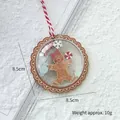 Gingerbread man themed wooden Christmas ornament with 8.5cm sphere and hanging rope - Gingerbread Transparent Globe B