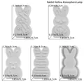 Bunny shaped hollow silicone mold for resin craft with floral and bowtie patterns - 4 Covers and 1 Base Set