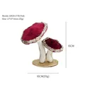 Fungo decorativo natalizio in velluto rosso con base glitterata dorata, 15x15x10cm - Rosso Retrò (XH-24-277R)