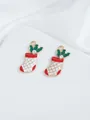 Detail view of Christmas stocking charms with red enamel and small rhinestone accents - Sock With Rhinestone (19)